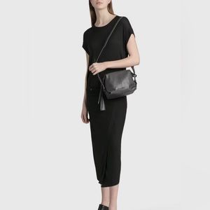 Lemaire Knitted Dress Black Double Layer Skirt Mid-Length Dress